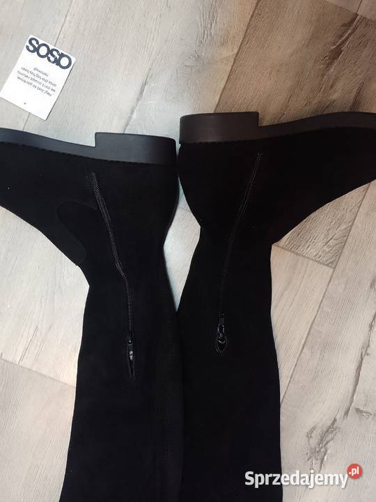 40 ASOS Design Czarne Kozaki kolano muszkieterki sprzedam
