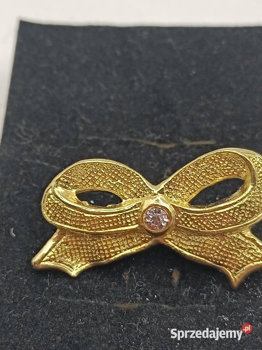 BIŻUTERIA BROSZKA PIĘKNA KOKARDA KOLORU ZŁOTEGO Dla kobiet lubelskie Zamość