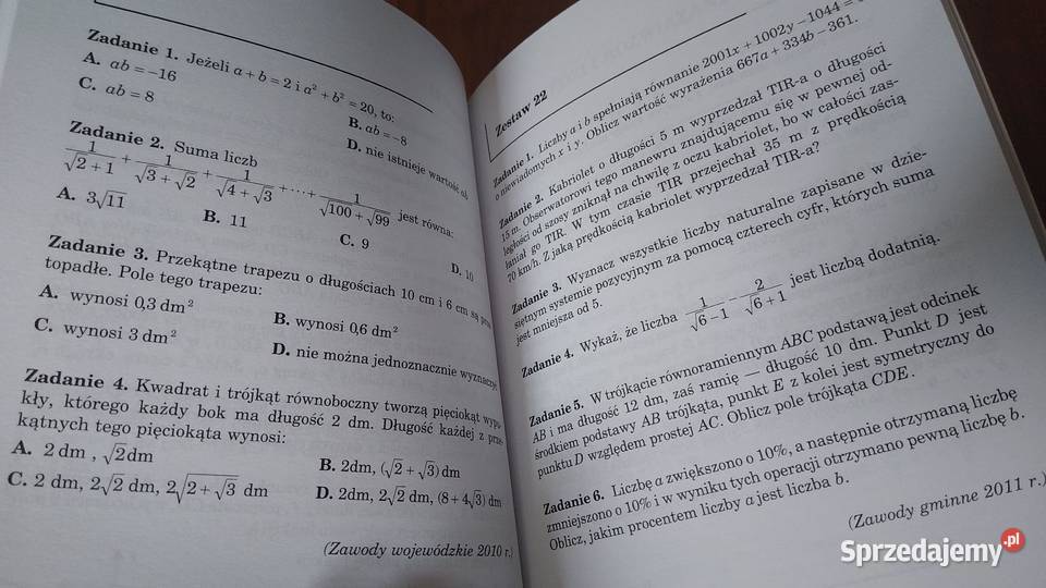 Konkurs matematyczny uczniów gimnazjum 20012011 Gdańsk