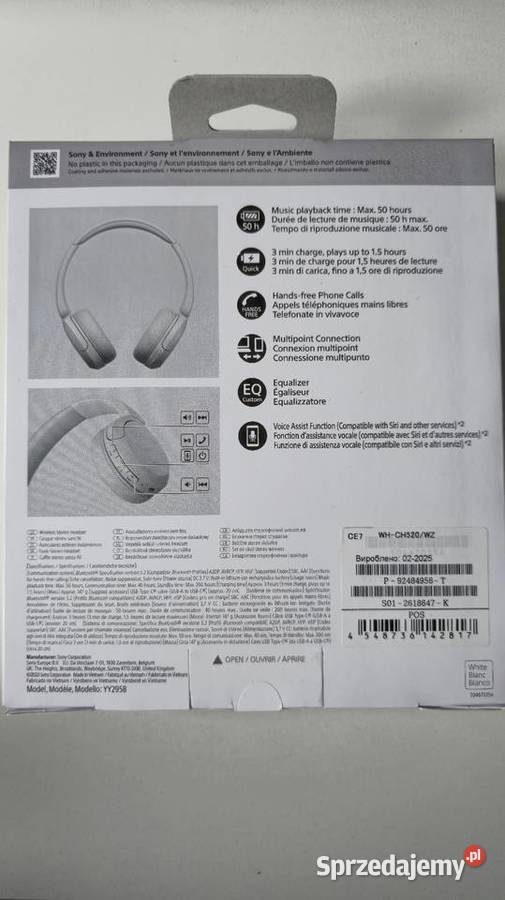 SONY WHCH520 bluetooth 52 Białe bezprzewodowe Rybnik