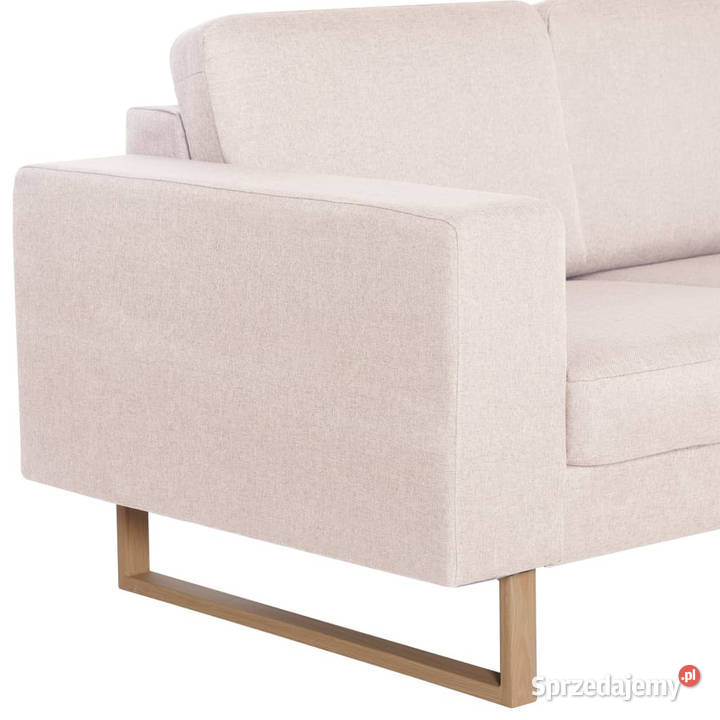 Sofa 2osobowa tapicerowana tkaniną kremowa Warszawa