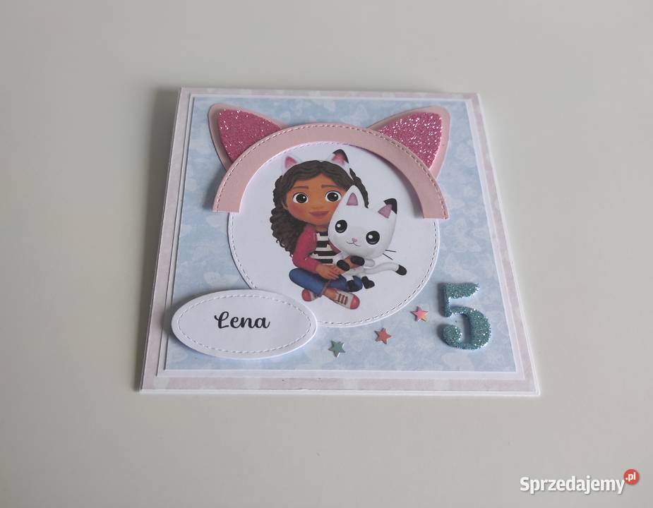 Kartka ręcznie robiona urodzinowa Koci Domek łódzkie Łódź