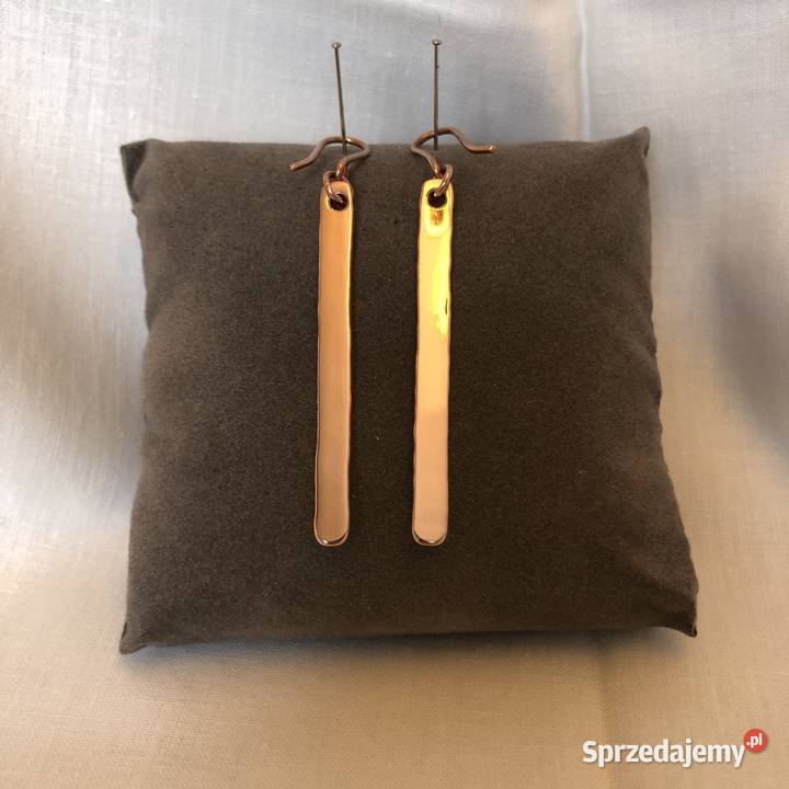 Kolczyki Miedziane dł 55 szer 5mm Wrocław sprzedam