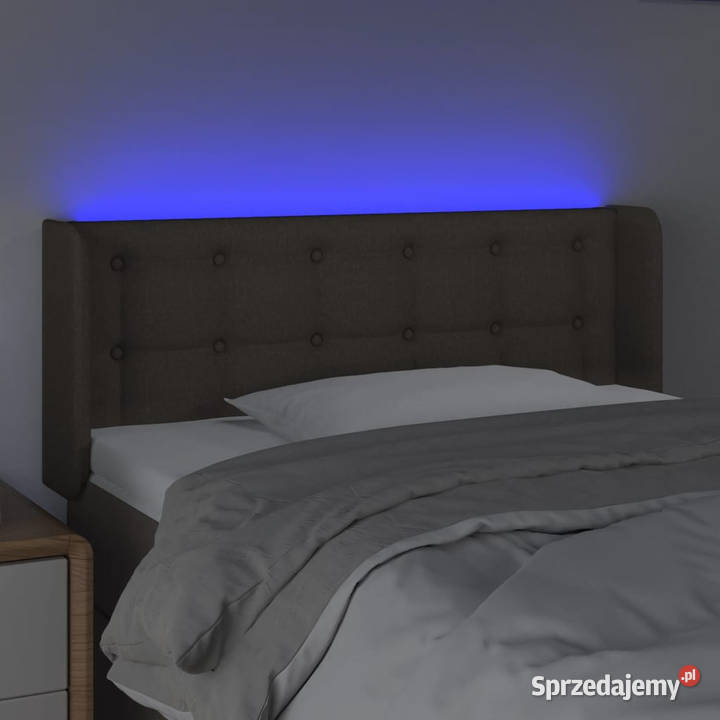 Zagłówek do łóżka z LED taupe 93x16x7888 tkanina Warszawa