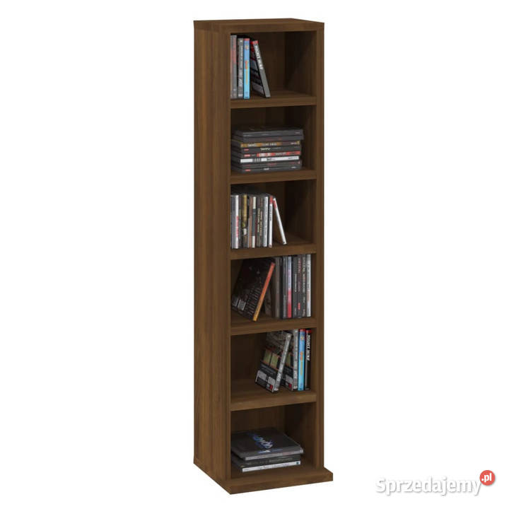 Szafka na płyty CD brązowy dąb 21x20x88 WM815074 Warszawa