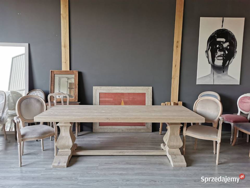 Stół dębowy na dwóch masywnych nogach Łódź sprzedam