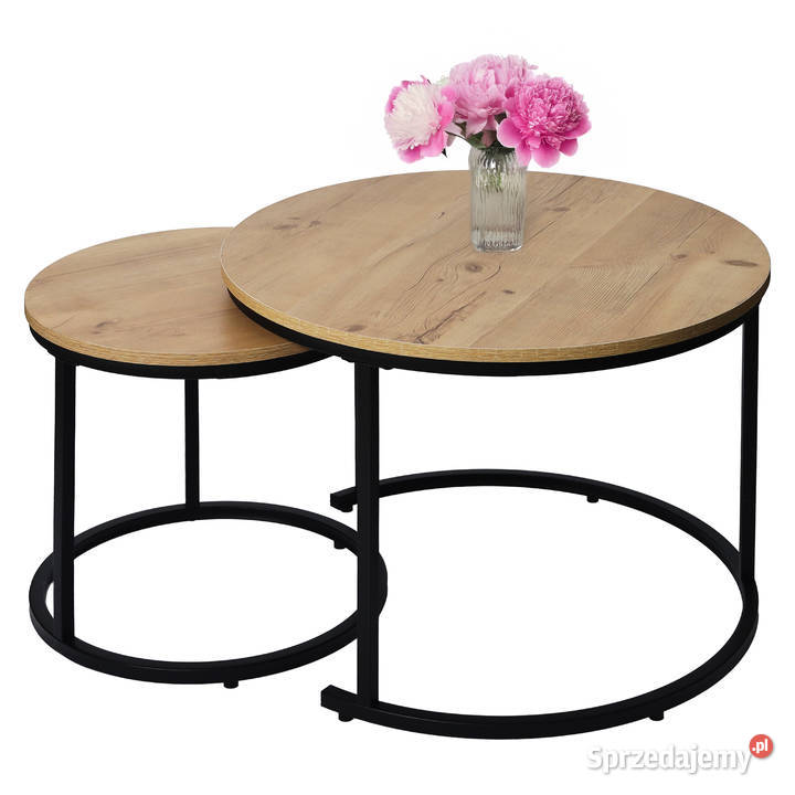 Nowoczesne stoliki kawowe okrągłe zestaw 2w1 Poznań sprzedam