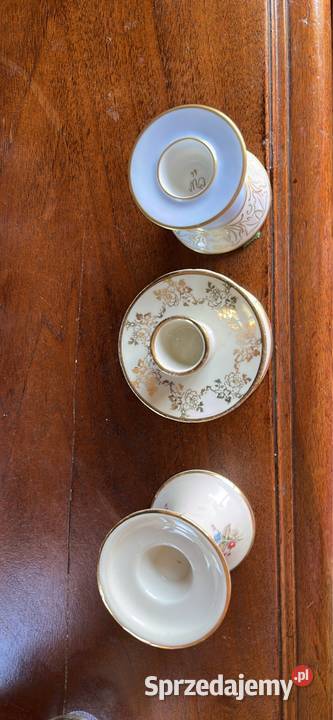 Świecznik Sygnowany Porzellan Ecru Kwiatki polne Gdańsk sprzedam