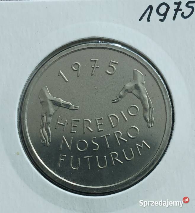 5 Franków Szwajcaria 1975 rEuropejski Ochrony Konin