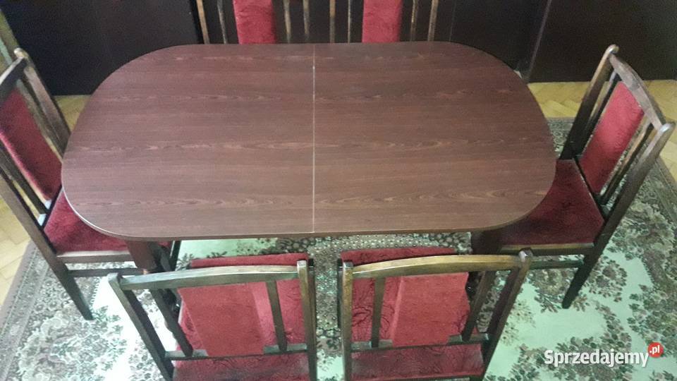 stół plus 6 krzeseł