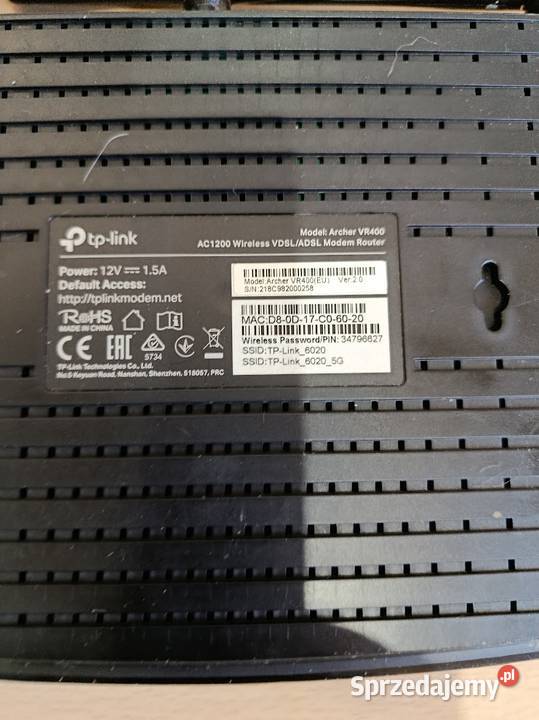 Router TPLINK Archer VR400 AC 1200 Wireless zachodniopomorskie sprzedam