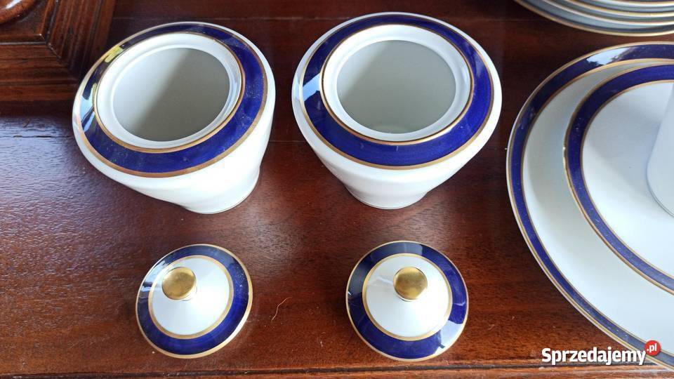 Cukiernica Porcelana kobaltowo złota Syg Porcelana i szkło Gdańsk sprzedam