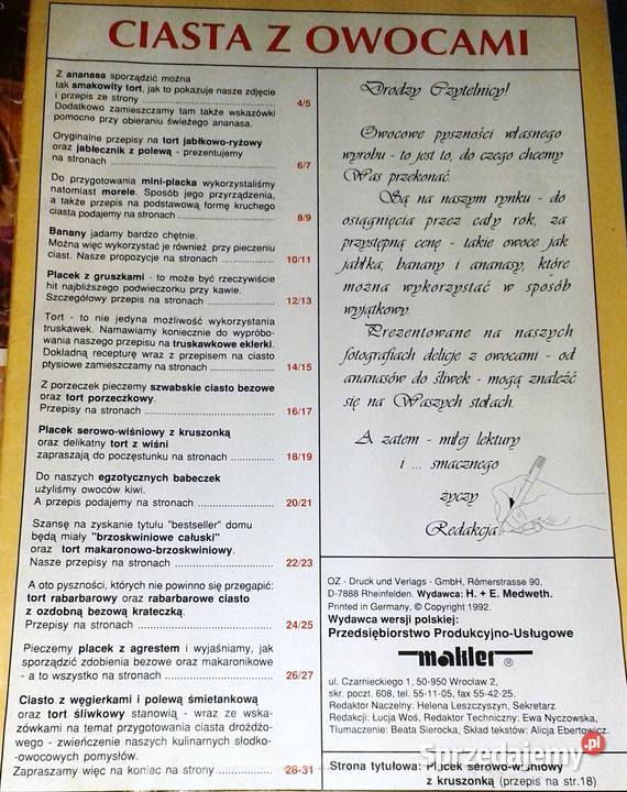 Moja kuchnia Ciasta owocowe 231992