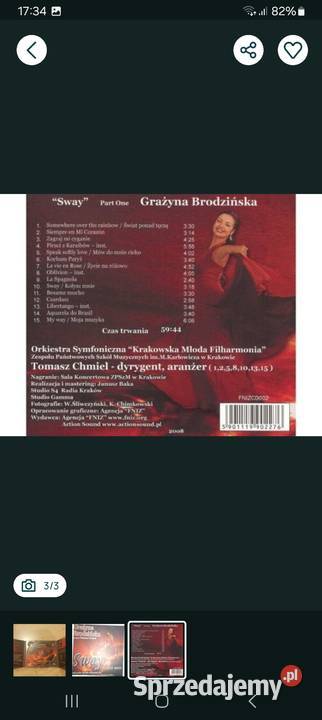 Grazyna Brodzinska Sway płyta CD z autografem klasyczna Siemianowice Śląskie sprzedam