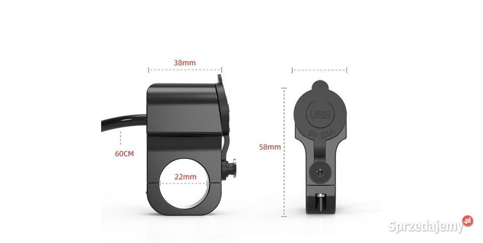 ŁADOWARKA USB DO MOTOCYKLA Z METALU NA Mysłowice sprzedam