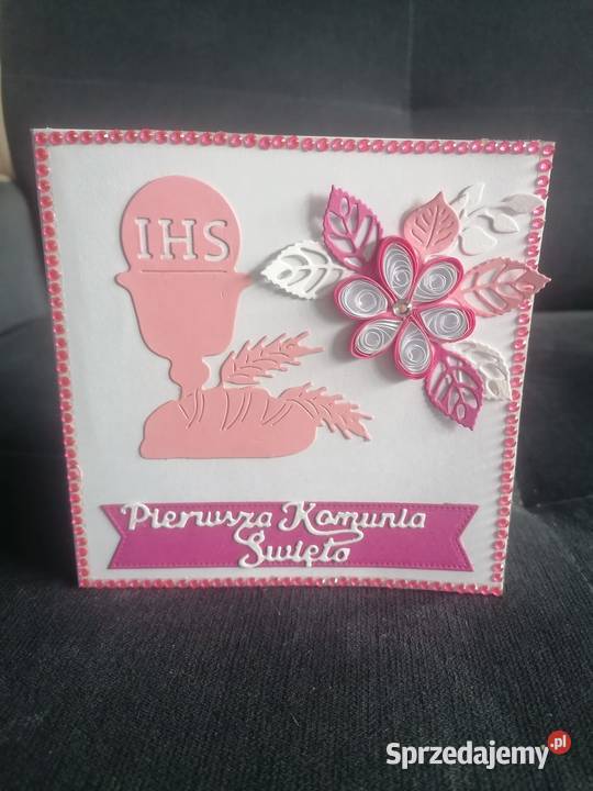 Kartka komunijna ręcznie robiona Racibórz
