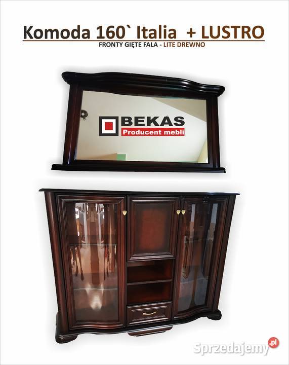 Śliczna Komoda 160 ITALIA GIĘTE Fronty Szkło dolnośląskie Lubin sprzedam