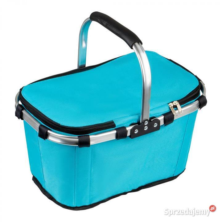 SKŁADANY KOSZYK TERMICZNY PIKNIKOWY NA ZAKUPY niebieski Poznań