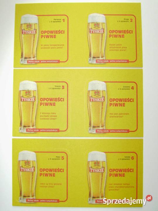 Podkładki TYSKIE Opowieści piwne komplet 6 wafle Katowice sprzedam