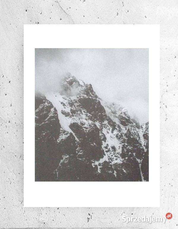 góry plakat A4 szary plakat z górami czarno Olsztyn