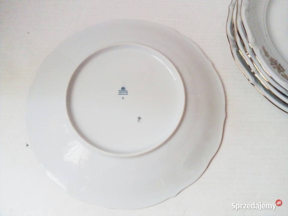 5 płytkich dużych talerzy Wałbrzych vintage PRL śląskie