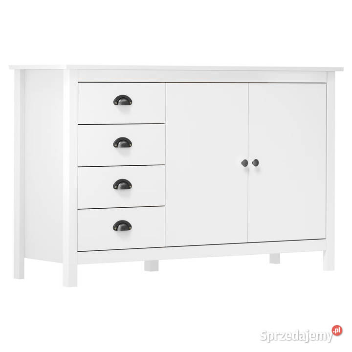 Komoda Hill biała 130x40x80 lite drewno sosnowe Warszawa
