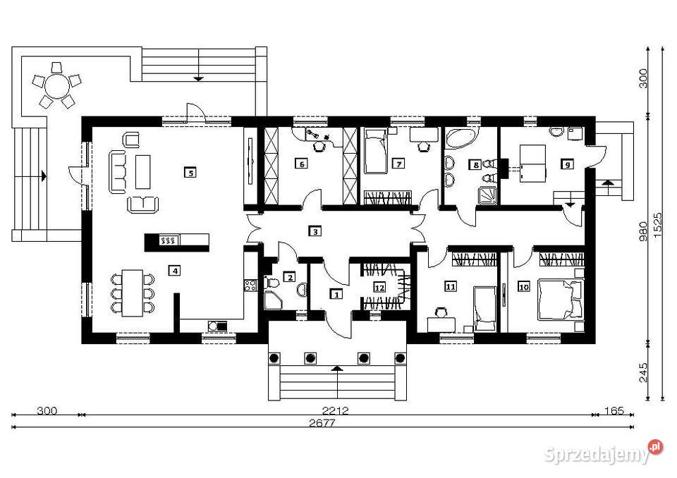 Projekt Domu Parterowego POLSKI DWÓR B665 Pozostałe Kraków