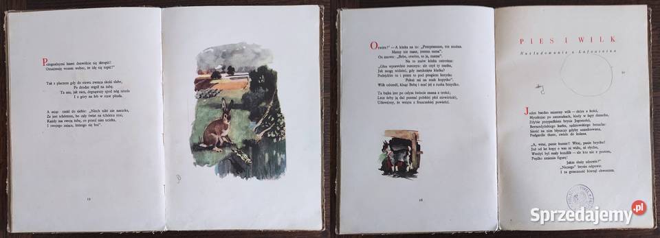 Unikat Adam Mickiewicz Bajki 1953 r Ilustracje mazowieckie Warszawa
