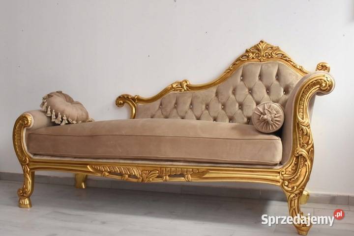 Złota Pałacowa Sofa Kanapa Leżanka Szezlong Kraków