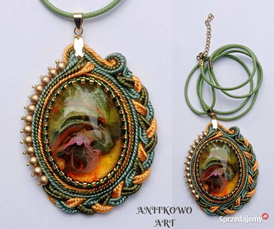 WISIOREK ZIELONY Z ŻYWICĄ złote kuleczki SUTASZ Łódź