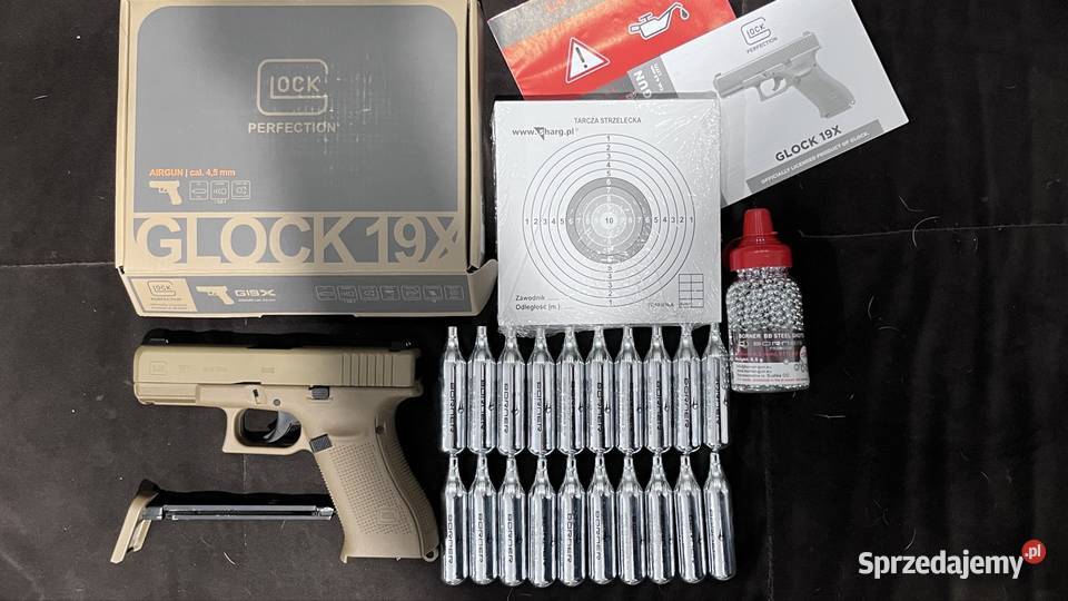 Glock 19x Coyote Co2 446mm umarex 1500 kulek 20 Sporty strzeleckie i myślistwo