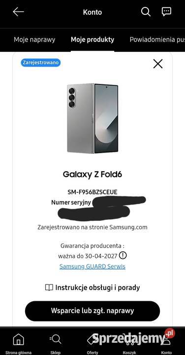 Samsung Z Fold 6 12512 stan Lublin