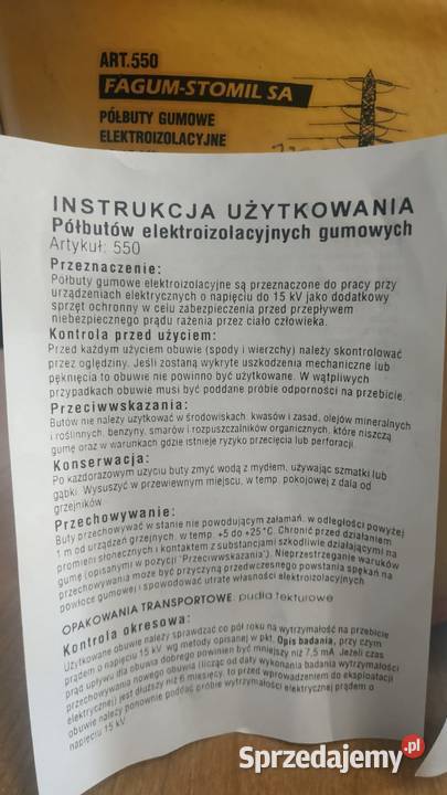 Buty gumowe elektroizolacyjne FAGUMSTOMIL 550