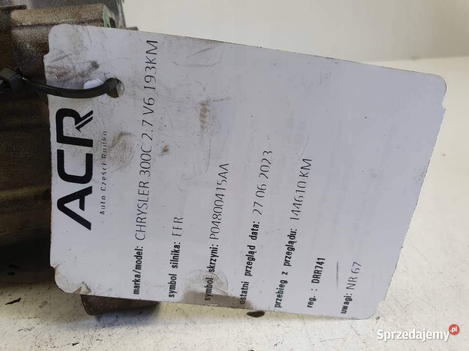 ROZRUSZNIK Chrysler 300C 27 V6 ROZRUSZNIK osobowe Układ elektryczny silnika lubelskie Rudka