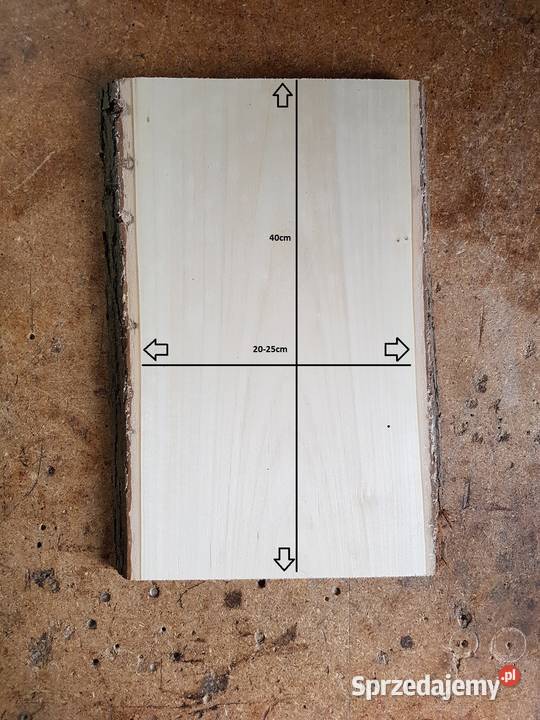 Deska lipowa z korą 40x225x25 rzeźba ikony Łódź