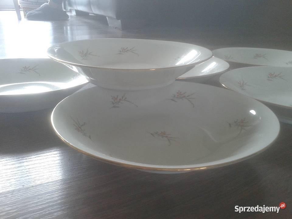Komplet talerzy Chodzież Made in Poland vintage Będzinko