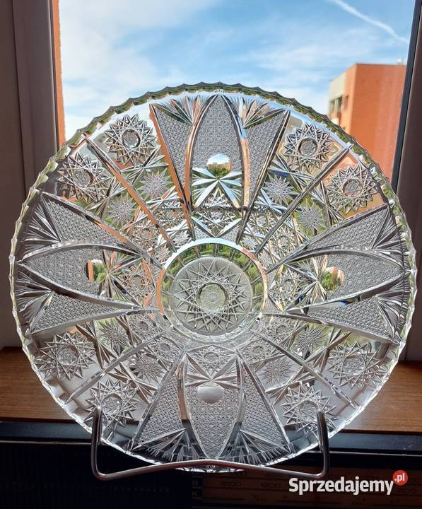 Piękna duża patera kryształowa Bohemia Porcelana i szkło Wrocław