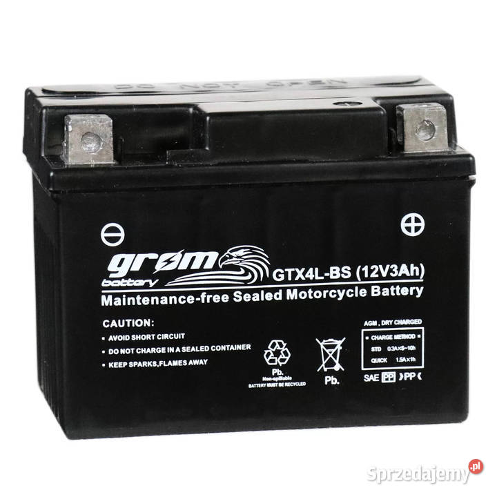 Akumulator motocyklowy GROM GTX4LBS YTX4LBS 12V Gdańsk sprzedam