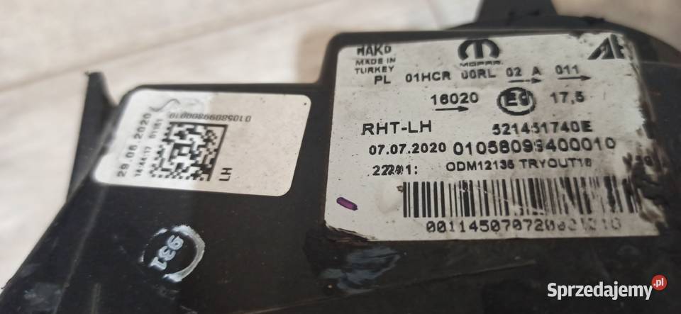 LAMPA PRZÓD LEWA FIAT TIPO II LED 521451740E Wadowice