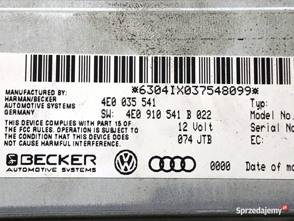 RADIO AUDI A8 D3 4E0035541 0210 ODTWARZACZ Wyposażenie wnętrza sprzedam