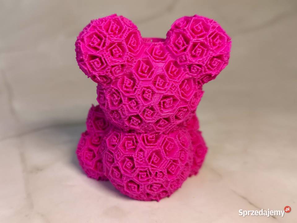 Miś z róż 3D dekoracja podstawka pod długopis 55