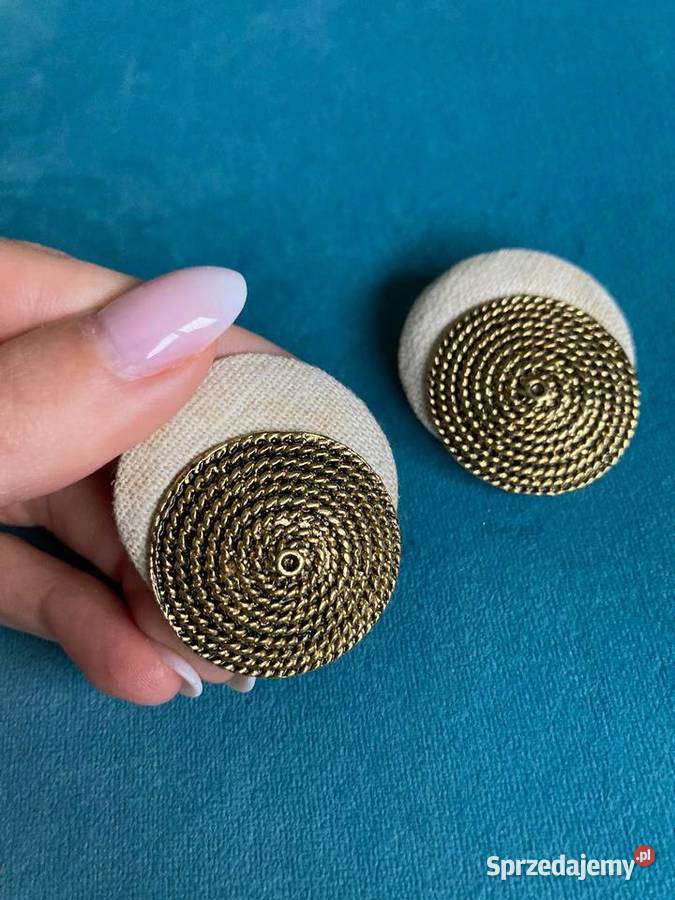 Nowe beżowe złote klipsy do butów vintage USA Ozdoby Nisko