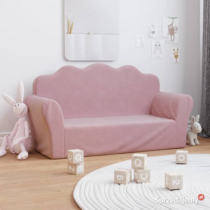 vidaXL Sofa dziecięca 2osobowa różowa miękka Warszawa
