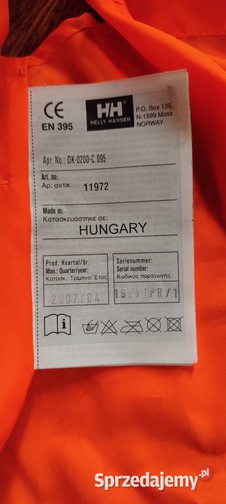 Helly Hansen kamizelka ratunkowa 4060 EN 395 Jasień sprzedam
