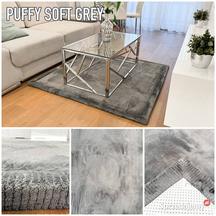 GRUBY DYWAN PUFFY SOFT KWADRAT 120X120 SZARY Lublin