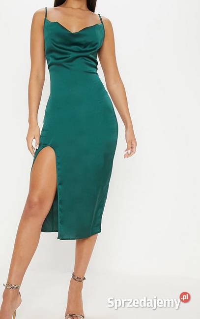 PRETTYLITTLETHING SATYNOWA SUKIENKA MIDI Kalisz