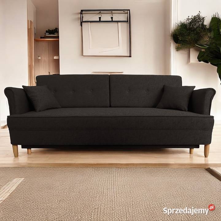 Kanapa DL Uszak Czarna Funkcja Spania Dostawa 0 Tarchały Małe