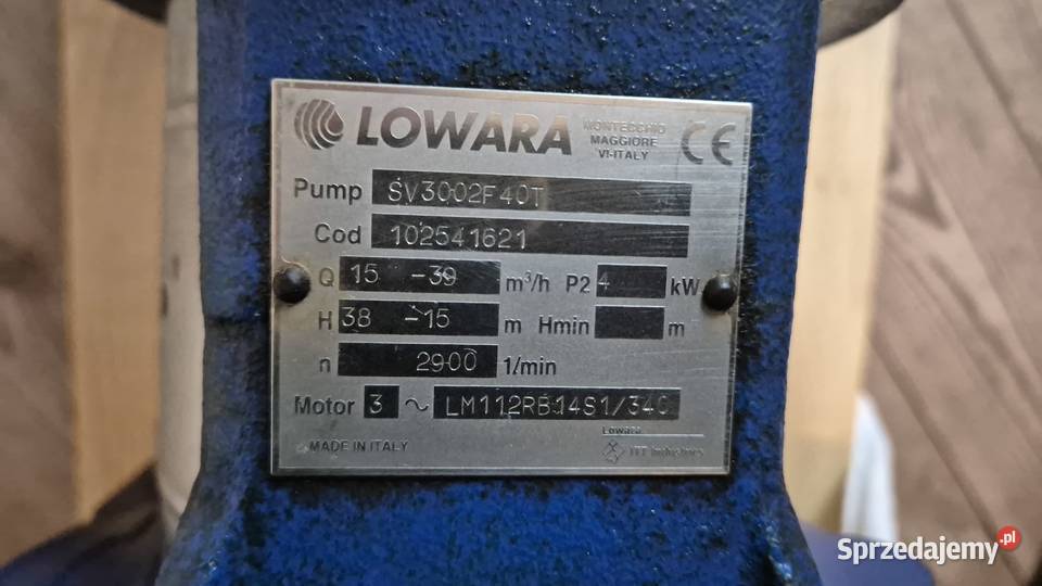 Pompa pionowa LOWARA Model SV 3002 F40T mazowieckie