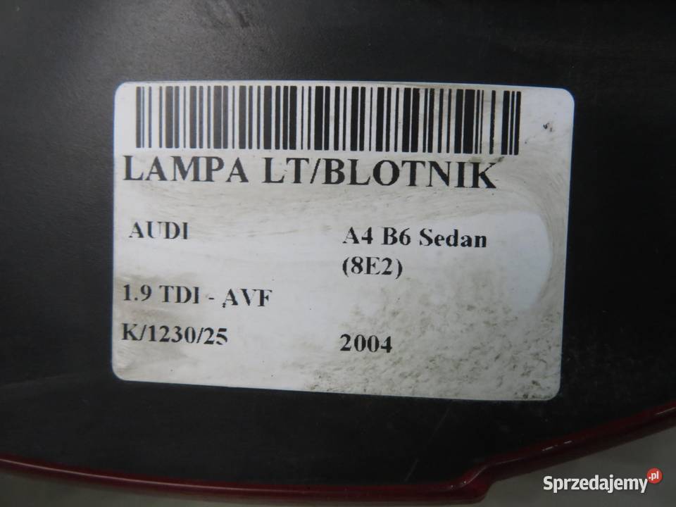 LAMPA LEWA TYLNA AUDI A4 B6 Sedan 8E2 8E0945095 sprzedam