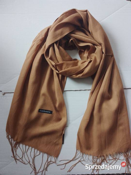 Szalik duży Cashmere brązowy/beżowy